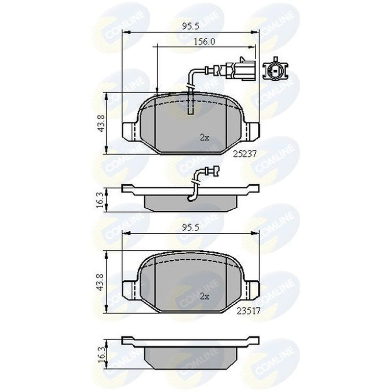 Comline 4 x Rear Brake Pad Set CBP16013