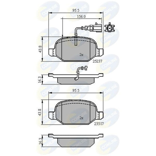 Comline 4 x Rear Brake Pad Set CBP16013