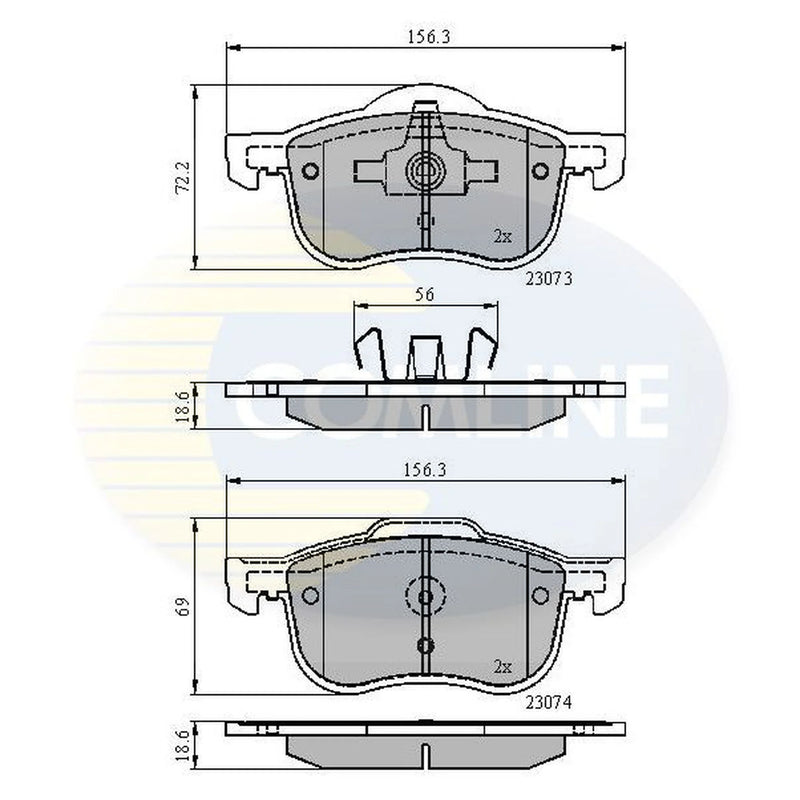 Comline 4 x Front Brake Pad Set CBP0730