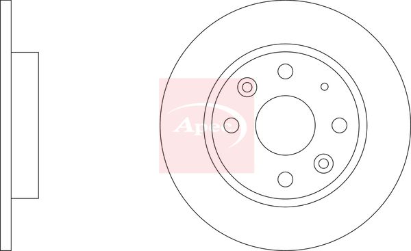 Apec 2 x Brake Disc Set Solid