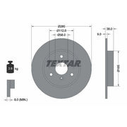 Textar 2 x Solid Front Brake Discs 92097603