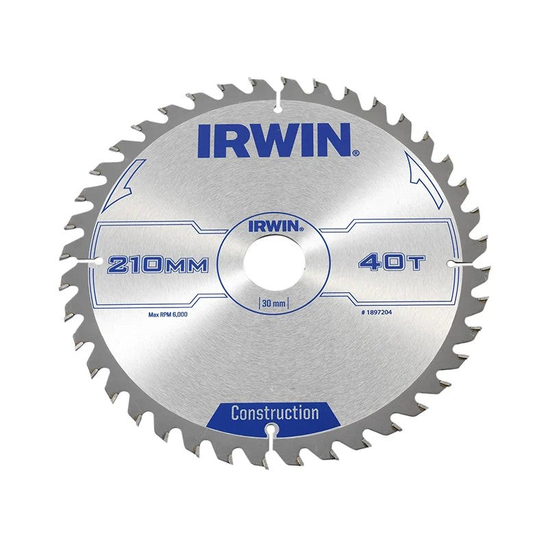 IRWIN® Construction Circular Saw Blade 210 x 30mm x 40T ATB - 1897204