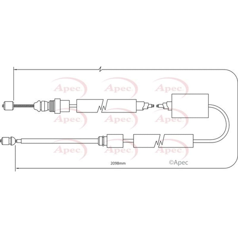 Apec Handbrake Cable Left Rear CAB1370