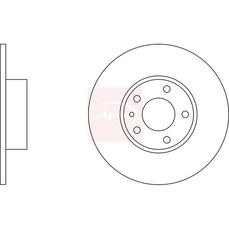 Apec 2 x Solid Rear Brake Discs DSK743