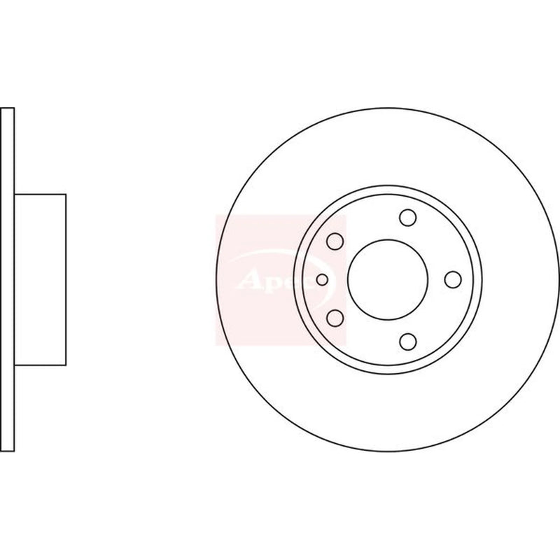 Apec 2 x Solid Rear Brake Discs DSK743