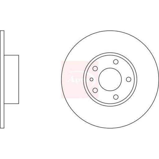 Apec 2 x Solid Rear Brake Discs DSK743