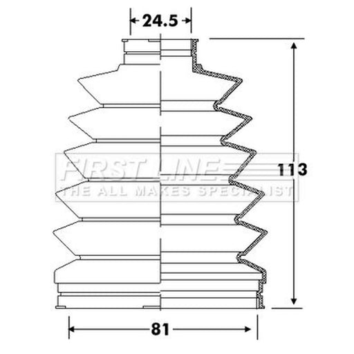 First Line Drive Shaft Bellow Kit Front Left Thermopl FCB6316