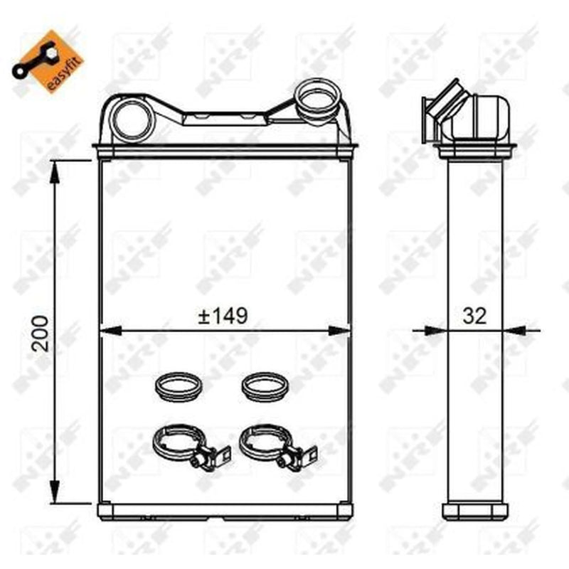 NRF Heater Matrix Core Heat Exchanger 54292