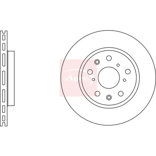 Apec 2 x Vented Front Brake Discs DSK2744