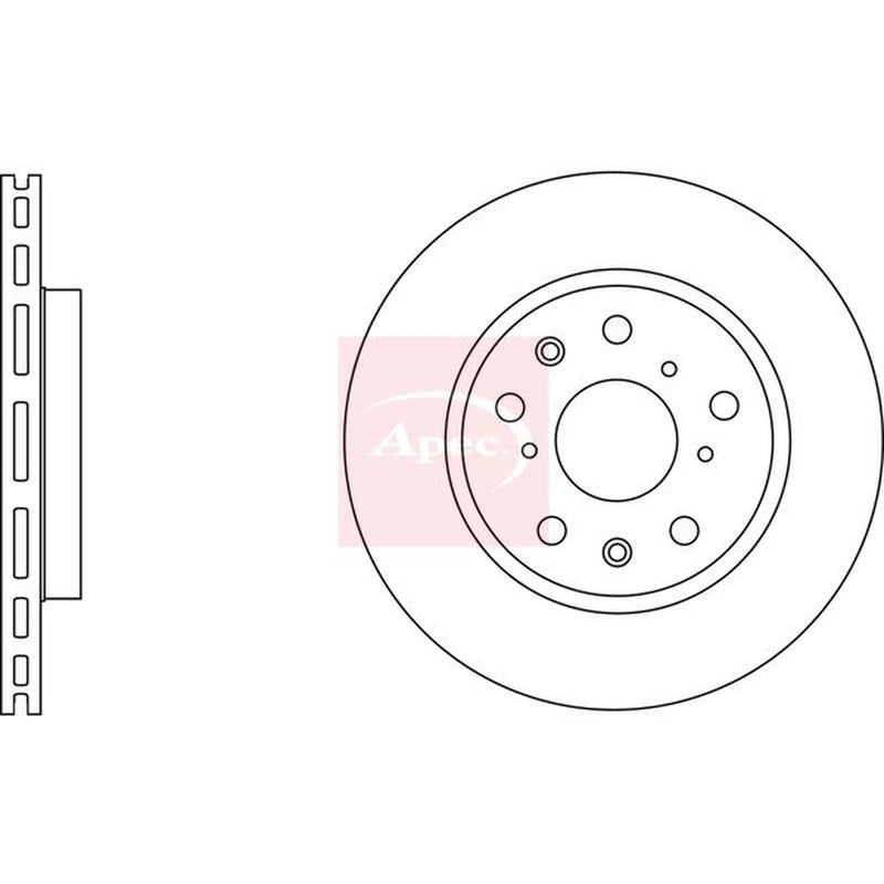 Apec 2 x Vented Front Brake Discs DSK2744