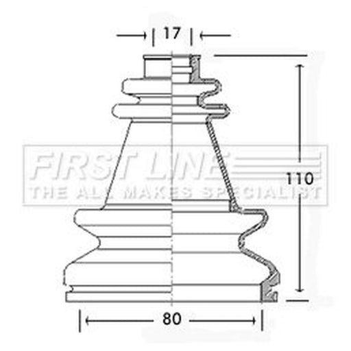 First Line Drive Shaft Bellow Kit Front Left FCB2502