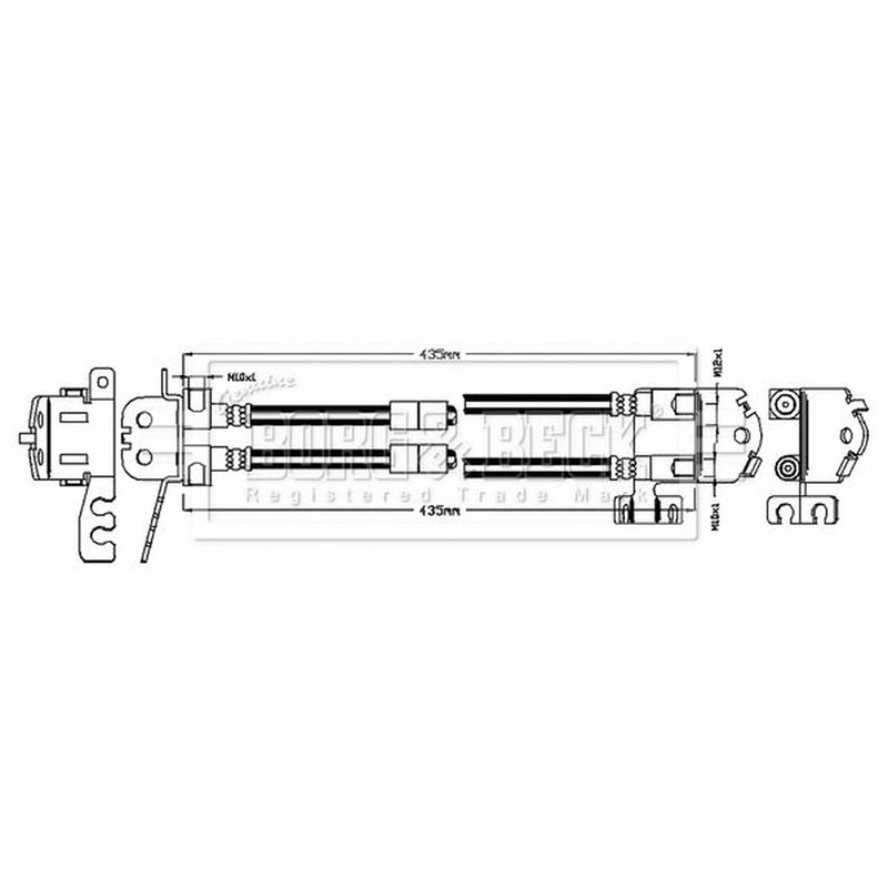 Borg & Beck Brake Hydraulic Hose Line Rear Lef BBH8773