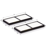 MANN-FILTER Cabin Air Filter (Pollen Filter) below the middle CU 23 001-2