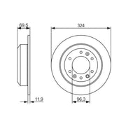 Bosch 2 x Solid Rear Brake Discs 0 986 479 598