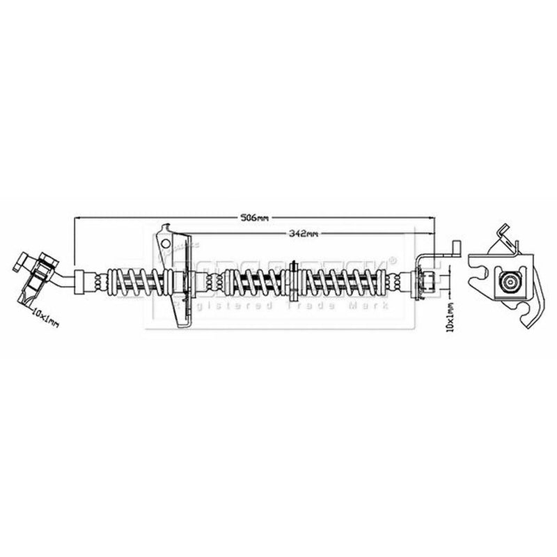 Borg & Beck Brake Hydraulic Hose Line Front BBH6803