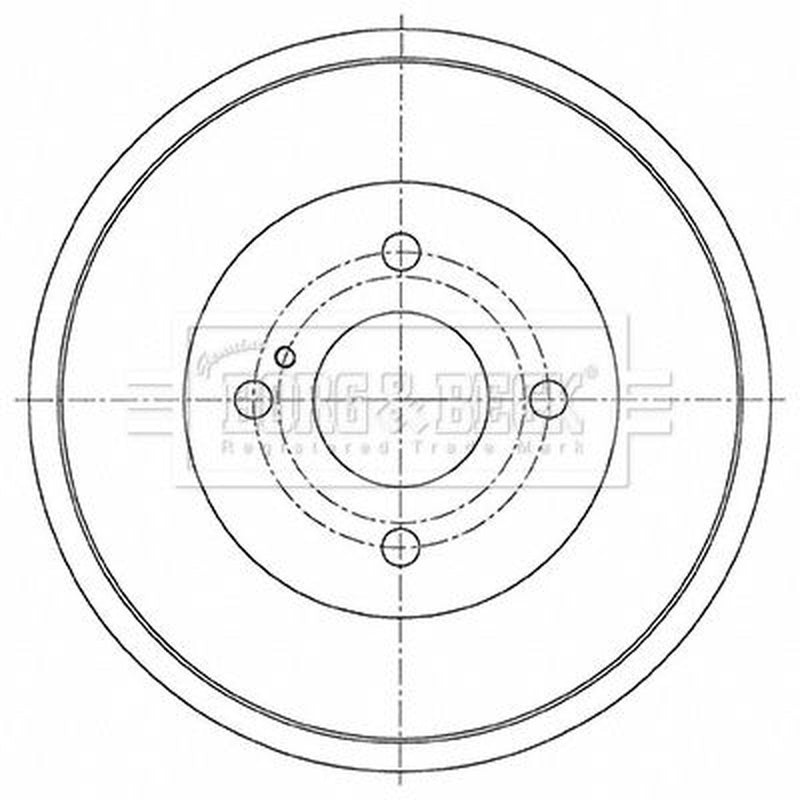 Borg & Beck Brake Drum Assembly Rear BBR7270