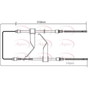 Apec Handbrake Cable Left Rear CAB1173