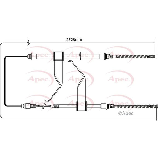 Apec Handbrake Cable Left Rear CAB1173
