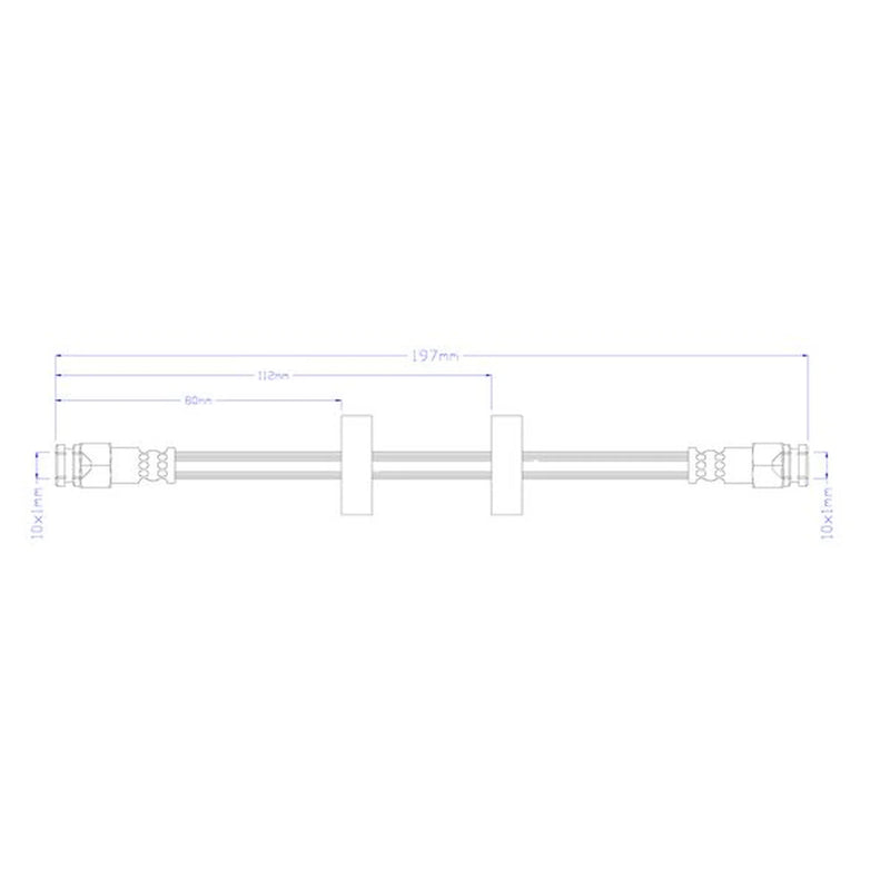 Juratek Brake Hydraulic Hose Line Rear JBH1665