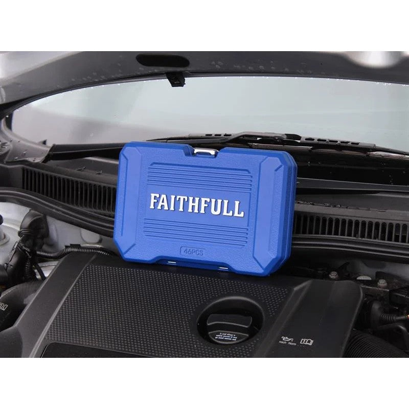 Faithfull 1/4in Drive Socket Set, 46 Piece - FAISOC1446MN