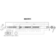 Borg & Beck Brake Hydraulic Hose Line Front Left BBH9111
