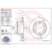 Brembo 2 x Rear Brake Discs 09.9510.11