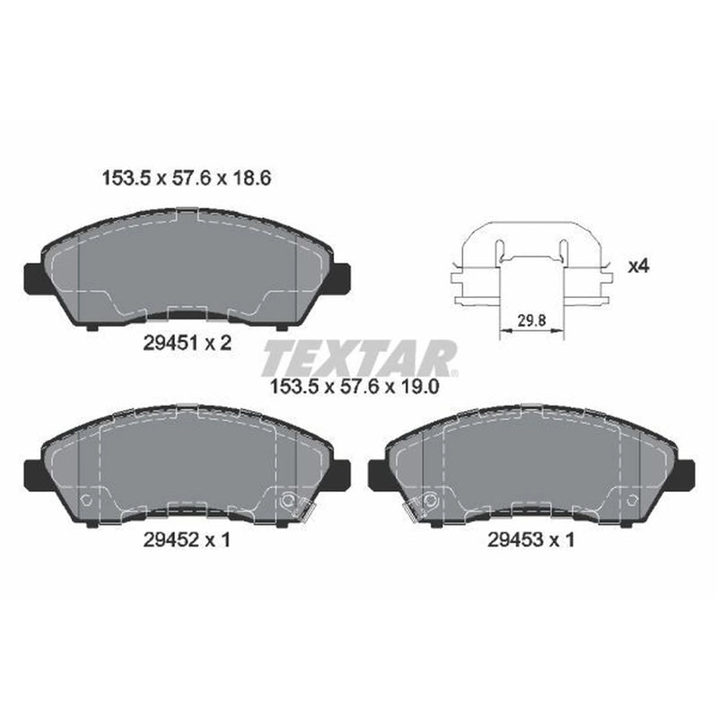 Textar Rear Brake Pad Set 2945101