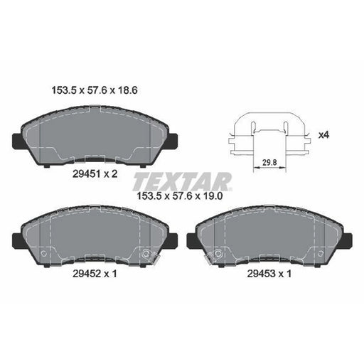 Textar Rear Brake Pad Set 2945101
