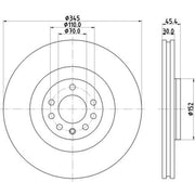 DON 2 x Internally Vented Front Brake Discs PCD16071