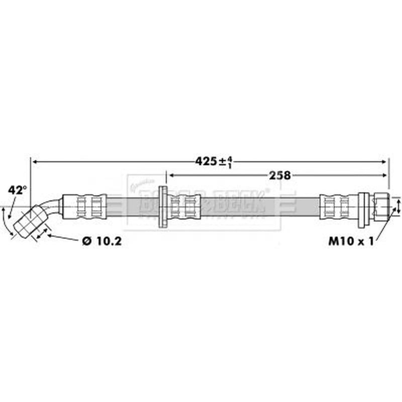 Borg & Beck Brake Hydraulic Hose Line Rear Left BBH6743