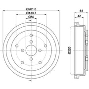 Mintex Brake Drum Assembly Rear MBD389