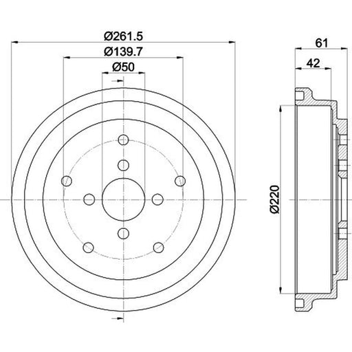 Mintex Brake Drum Assembly Rear MBD389
