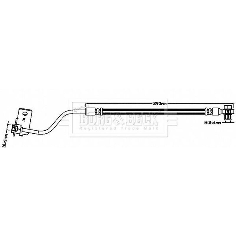 Borg & Beck Brake Hydraulic Hose Line Rear Right BBH8628