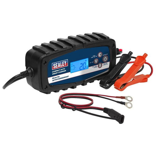Sealey Compact Auto Smart Charger & Maintainer 4A 6/12V AUTOCHARGE400HF Sealey  - Town Parts