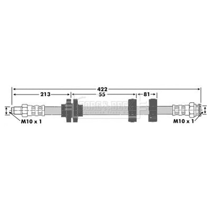 Borg & Beck Brake Hydraulic Hose Line Front Left BBH6719