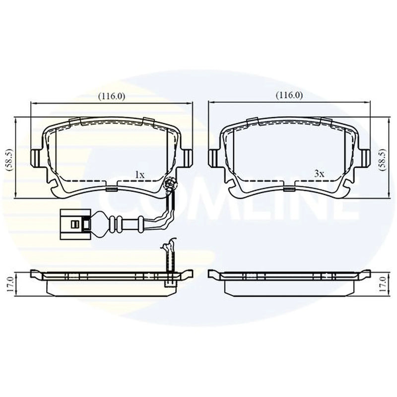 Comline 4 x Rear Brake Pad Set CBP11313