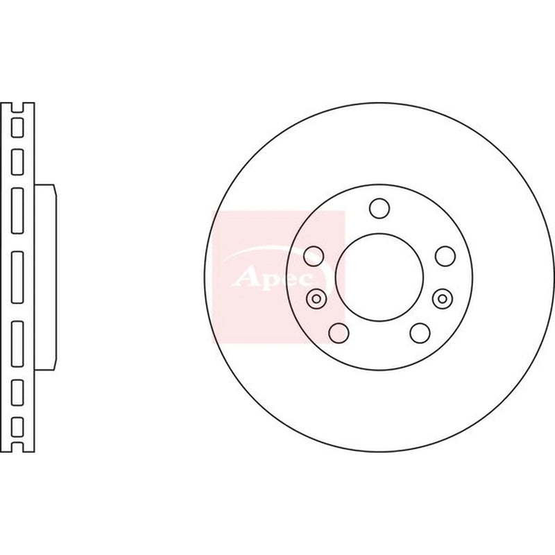 Apec 2 x Vented Front Brake Discs DSK3045