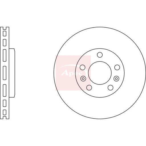 Apec 2 x Vented Front Brake Discs DSK3045
