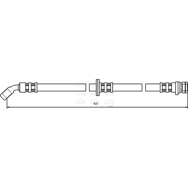 Apec Brake Hydraulic Hose Line Rear Right HOS3038