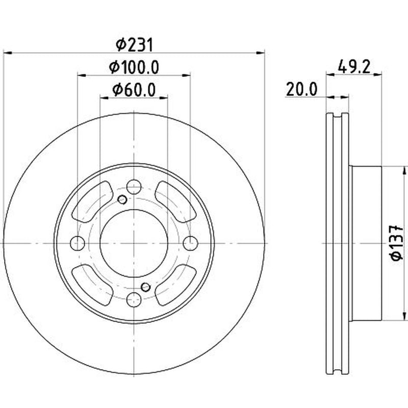 Mintex 2 x Internally Vented Front Brake Discs MDC2942C
