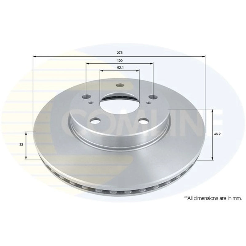 Comline 2 x Front Brake Discs ADC01140V
