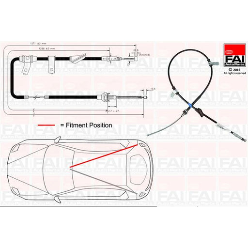 FAI Handbrake Cable Right Rear FBC0103