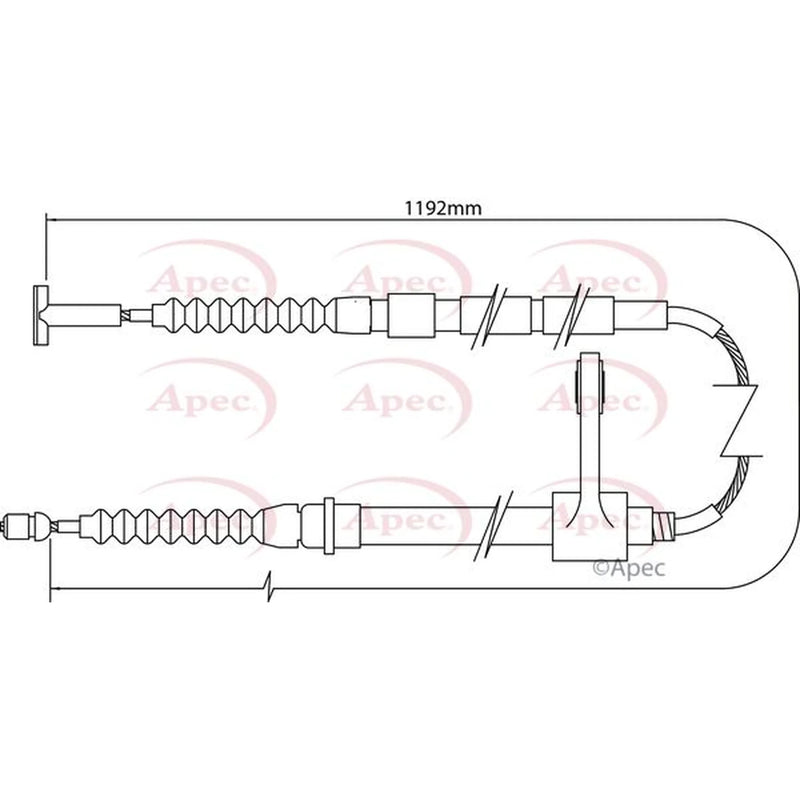 Apec Handbrake Cable Right Rear CAB1005