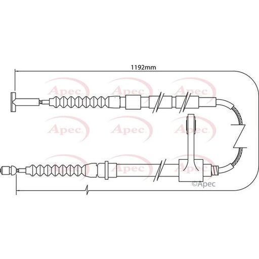 Apec Handbrake Cable Right Rear CAB1005