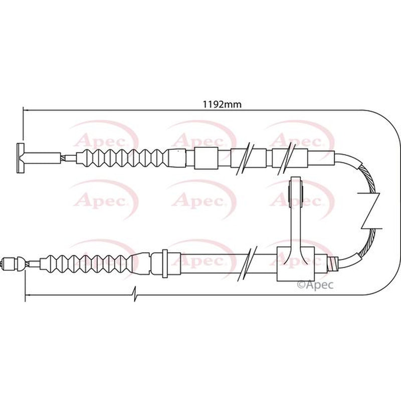 Apec Handbrake Cable Right Rear CAB1005
