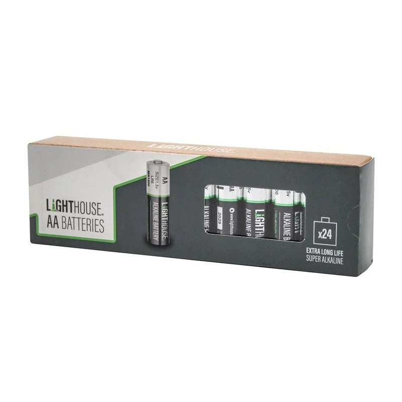Lighthouse AA LR6 Alkaline Batteries 2400 mAh (Pack 24) - L/HBATAA24