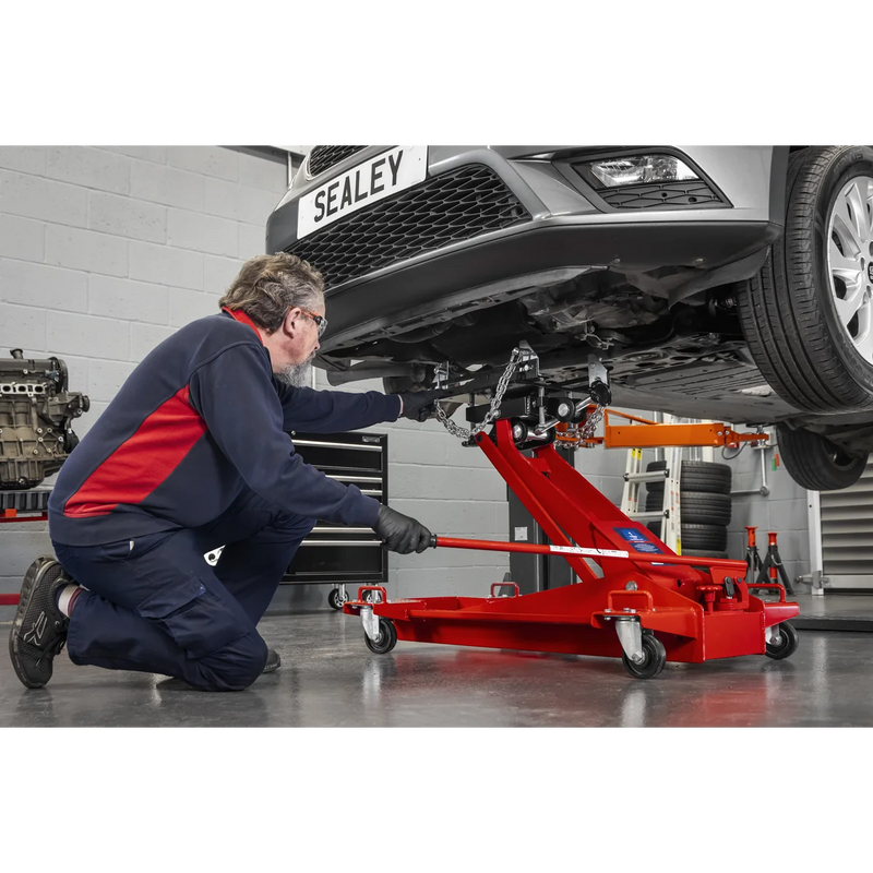 Sealey Premier Floor Transmission Jack 1 Tonne Adjustable 1000E
