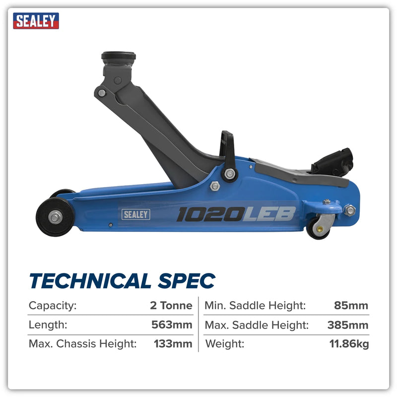 Sealey Trolley Jack 2 Tonne Low Profile Model 1020LEB
