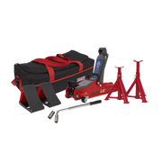 Sealey Trolley Jack 2 Tonne Low Entry Short Chassis & Accessories Bag