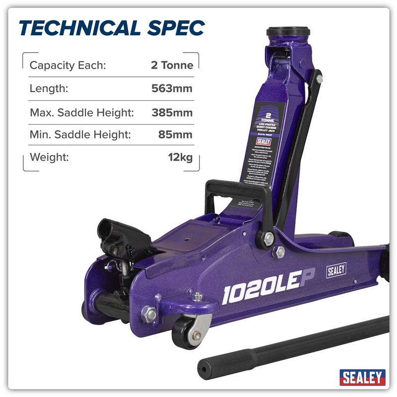 Sealey Low Profile Trolley Jack 2 Tonne Model 1020LEP